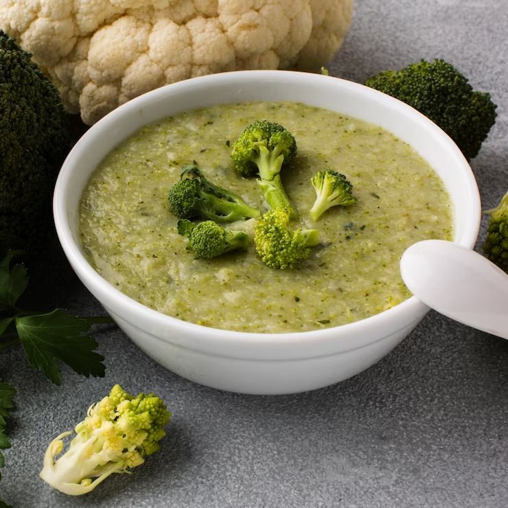 Sopa de brócoli con avena