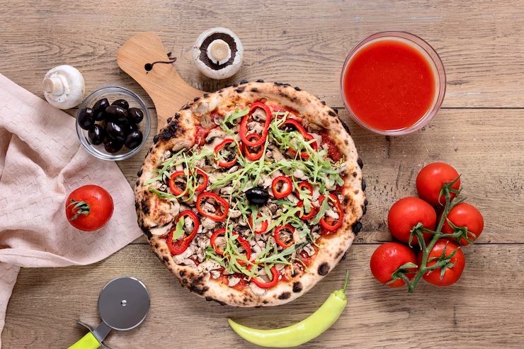 Pizza saludable con base de avena en sartén